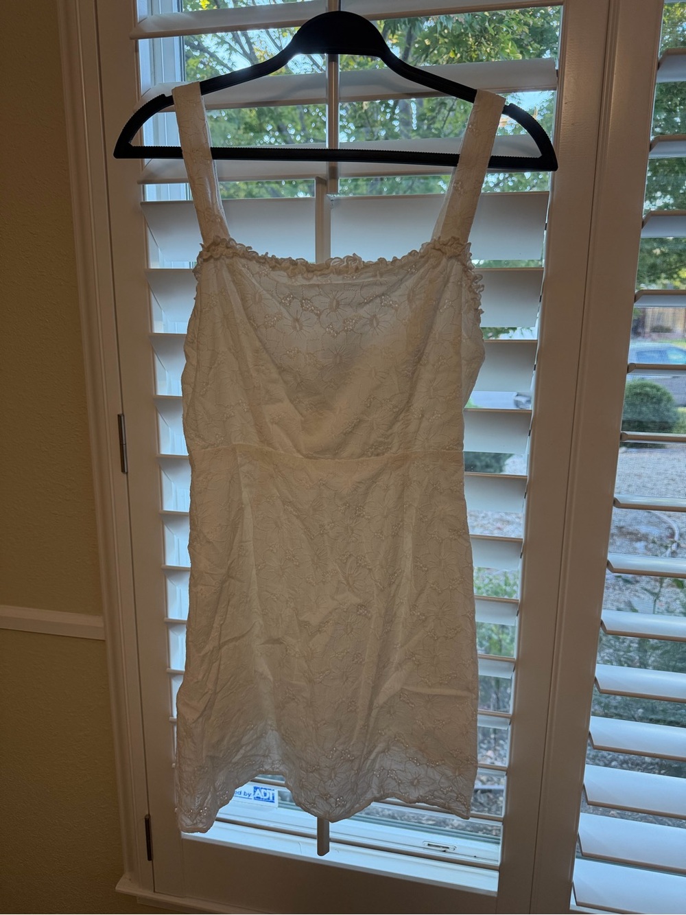 Aqua White Floral Lace Chemise Slip